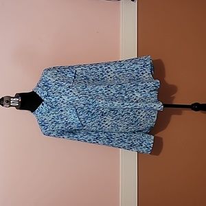 Plus Size Woman's Long Sleeve Blue Blouse